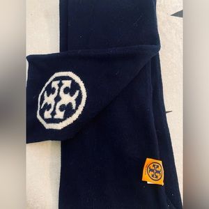 Tory Burch navy and white scarf
